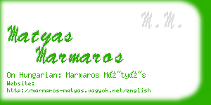 matyas marmaros business card